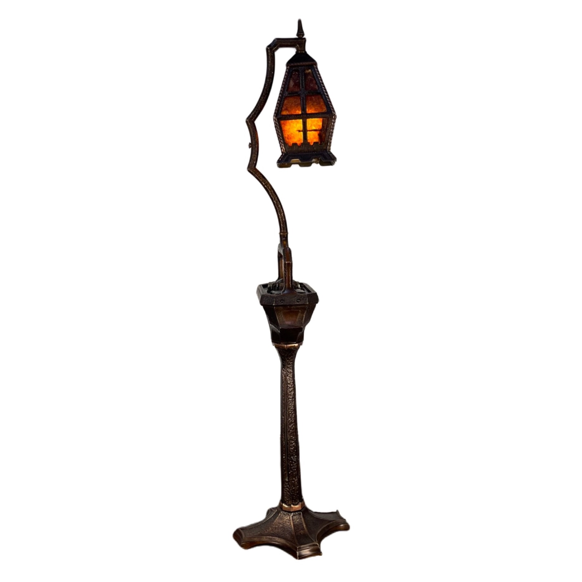 Cast Bronze Arts and Crafts Hammered Floor Lamp