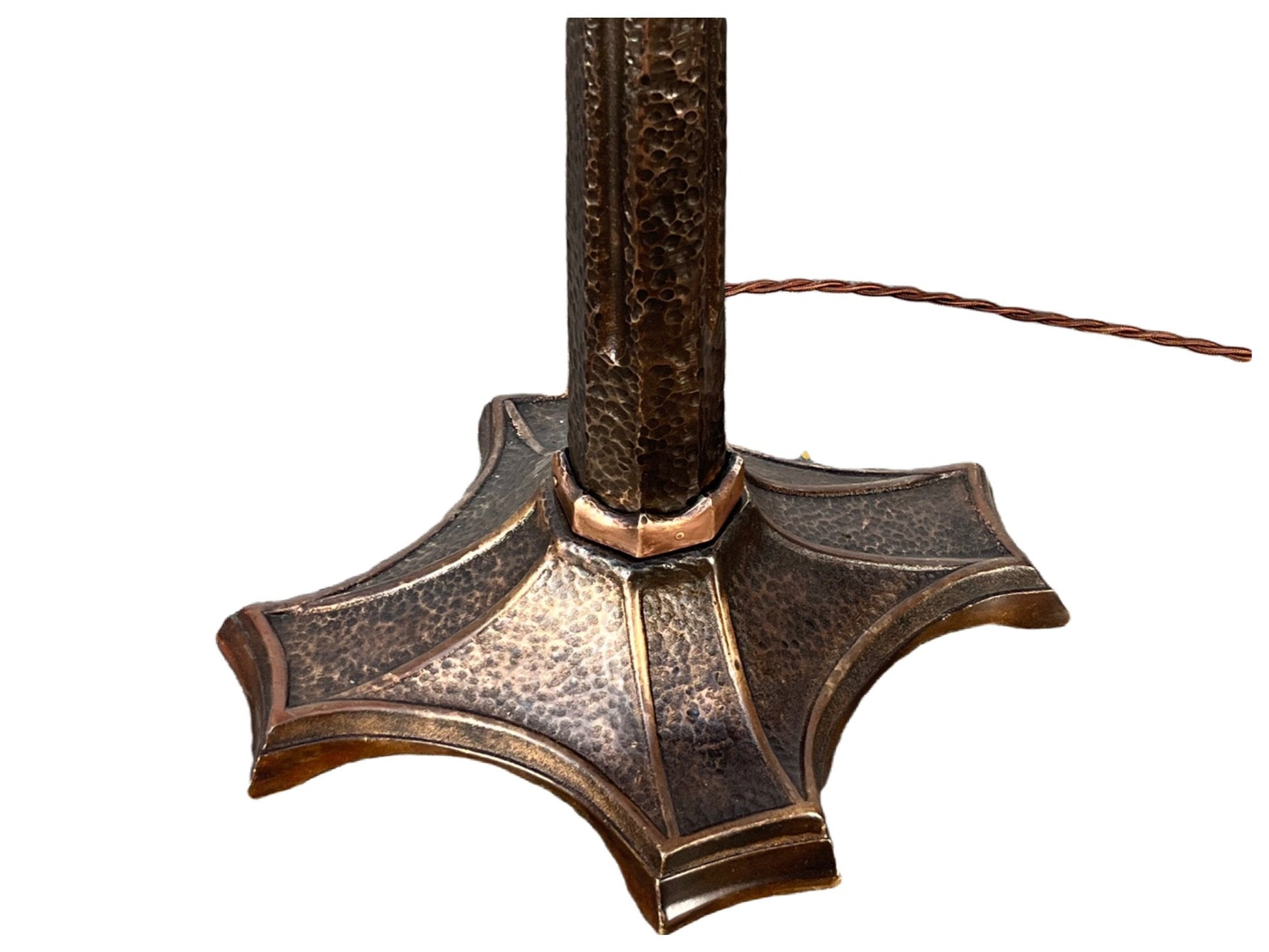 Cast Bronze Hammered Arts and Crafts Floor Lamp