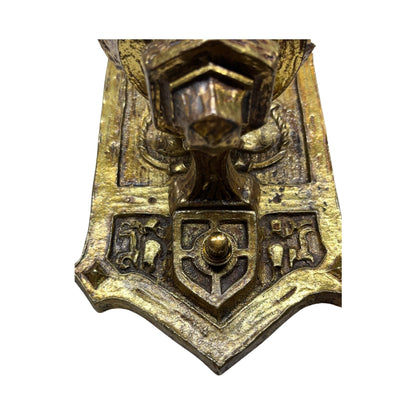 Stunning 1910s or 1920s Cast Brass Tudor or Romantic Revival Wall Sconce #2353