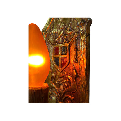 Stunning 1910s or 1920s Cast Brass Tudor or Romantic Revival Wall Sconce #2353