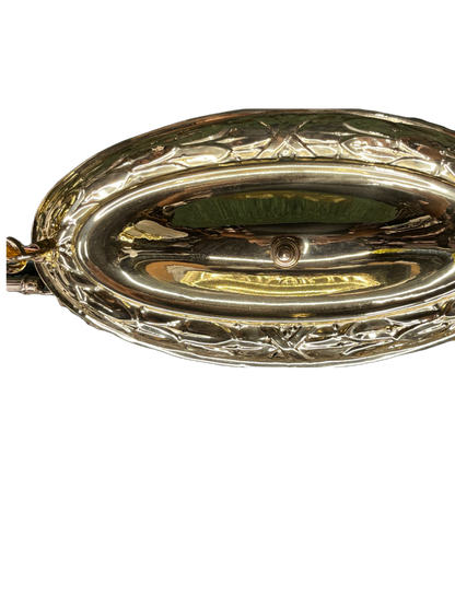 Brass Pan Two lIght with Vintage Shades #2420
