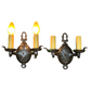 Hammered Two Light Sconces in Cast Iron #2428