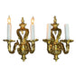 Pair Heavy Cast Brass Two Light Sconces ca 1910 #2430