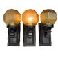 Three Exterior Porch Lights with Amber Glass Shades #2442