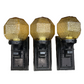 Three Exterior Porch Lights with Amber Glass Shades #2442