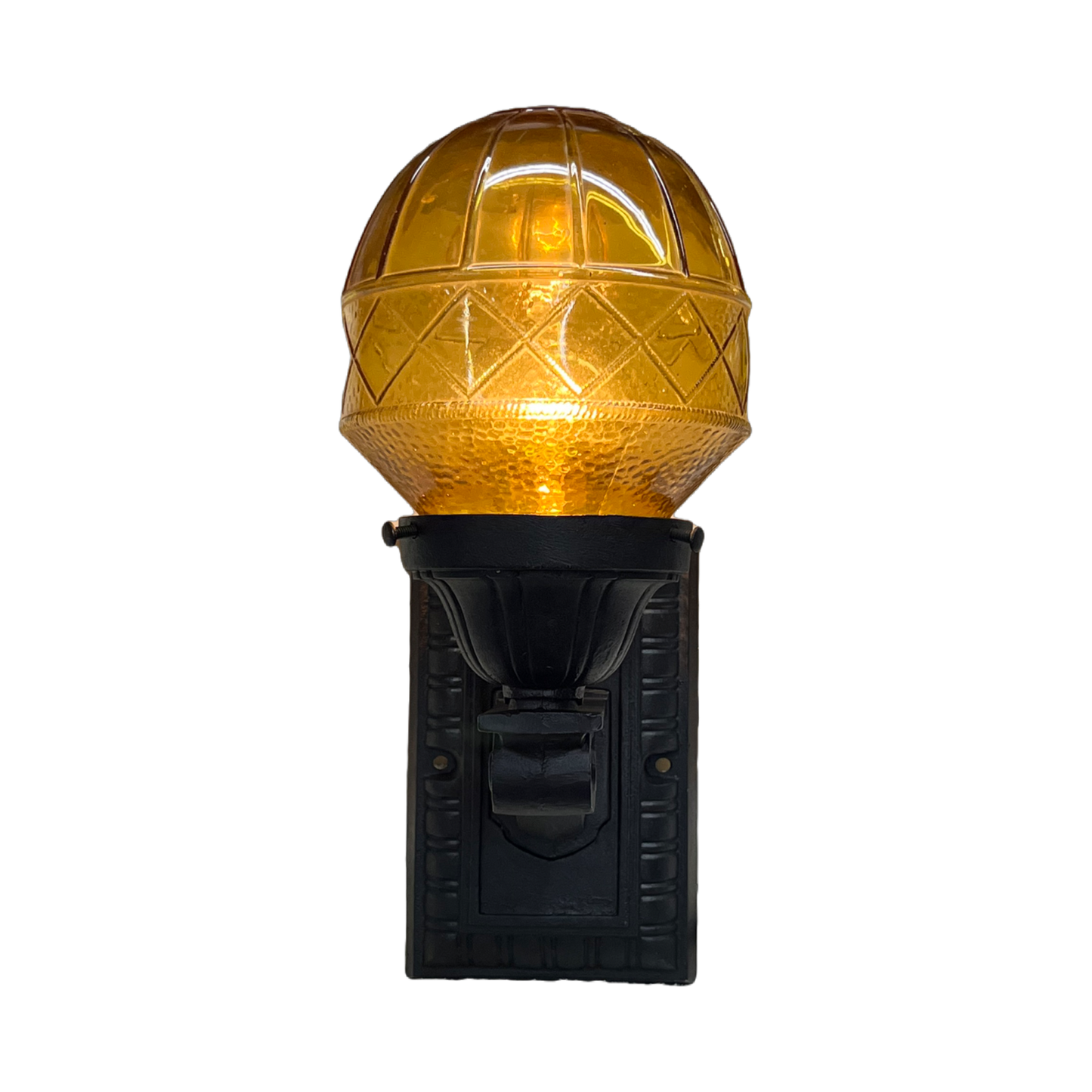 Outdoor Light with Clear Amber Shade #2437