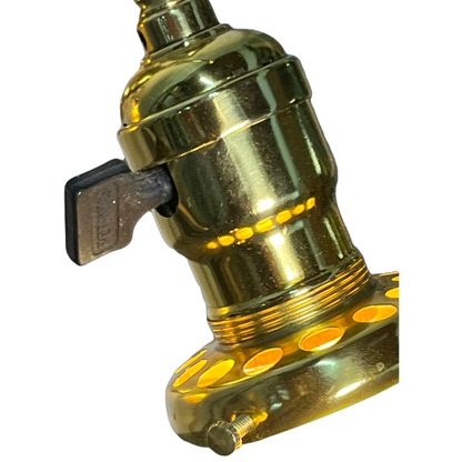 Lovely Victorian 3 light Fixture with Etched Amber Glass Shades #2451