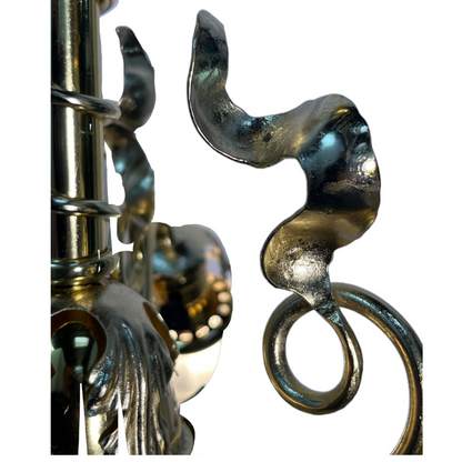 RESTORED Art Nouveau Three Light with Etched Shades, ca. 1900 #2507