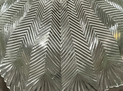 One of 3 Herringbone Holophane Brown Wire Pendants #2519