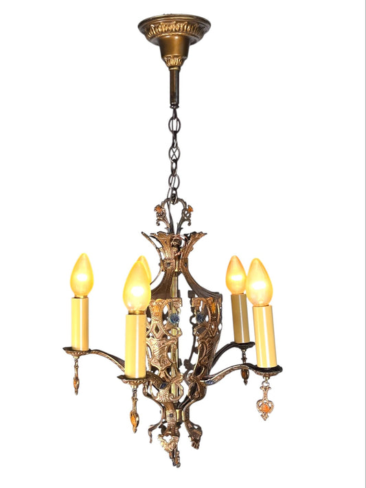 Cast Bronze 5 Light Chandelier #2533