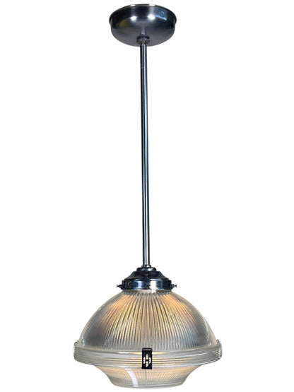One of Two Vintage Holophane Pendant Lights #2535