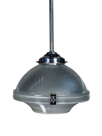 One of Two Vintage Holophane Pendant Lights #2535