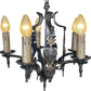 Dark Cast Bronze 5 Light with Original Finish and Candlecovers #2534