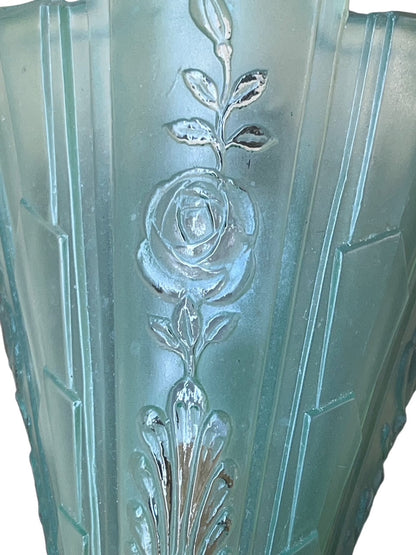 Single Frankelite Wall Sconce with Original Finish and Green Shade #2537