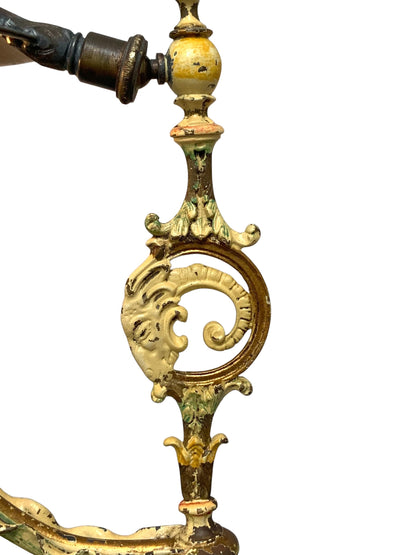 1920s Floor lamp with Original Paint Finish Brass Shade #2538