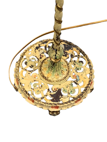 1920s Floor lamp with Original Paint Finish Brass Shade #2538