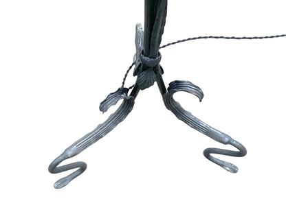 Spanish Revival Wrought Iron Lamp with Mica Shade #2539