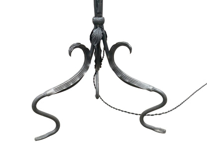 Spanish Revival Wrought Iron Lamp with Mica Shade #2539