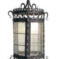 Vintage Spanish Revival Exterior Pendant Light with Original Leaded Glass #2543