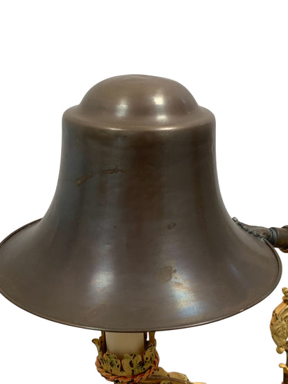 1920s Floor lamp with Original Paint Finish Brass Shade #2538