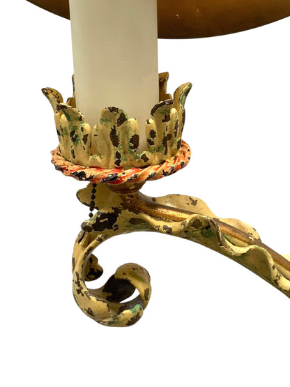 1920s Floor lamp with Original Paint Finish Brass Shade #2538