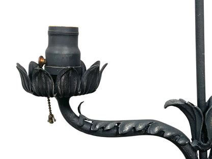 Spanish Revival Wrought Iron Lamp with Mica Shade #2539