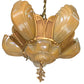RESTORED Art Deco Markel Chevron 6 Light Slip Shade Chandelier #2544