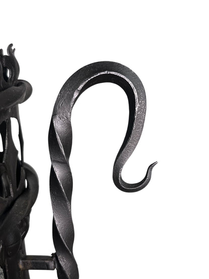 Vintage Spanish Revival Exterior Pendant Light with Original Leaded Glass #2543