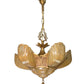 RESTORED Art Deco Markel Chevron 6 Light Slip Shade Chandelier #2544