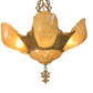 RESTORED Art Deco Markel Chevron 6 Light Slip Shade Chandelier #2544