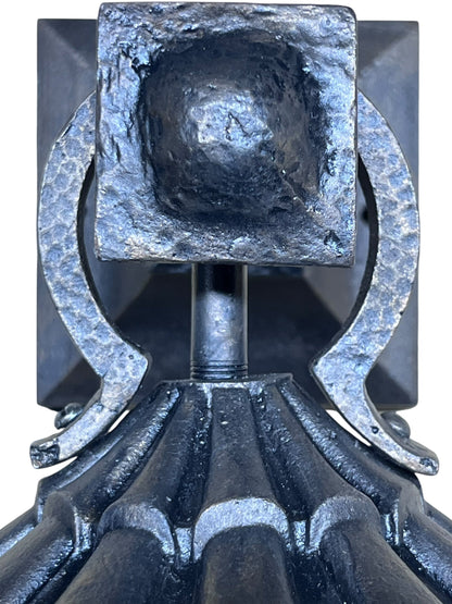 Spanish Revival Outdoor Wall Lantern with Original Glass, Bronze Paint #2559