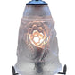 Petit 1920s Art Deco Accent Lamp From France with Frosted Glass Shade New Wiring and Patina Hand Forged Wrought Iron #2563