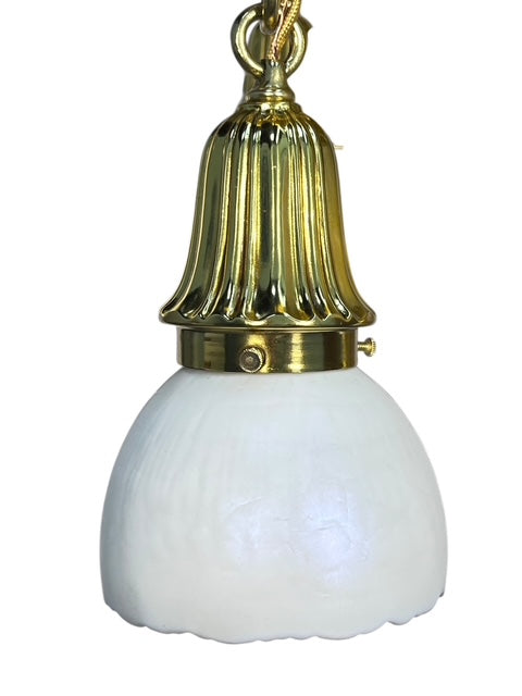 Polished Brass Sheffield Light with Grapevines and 8 Steuben Art Glass Shades #2564