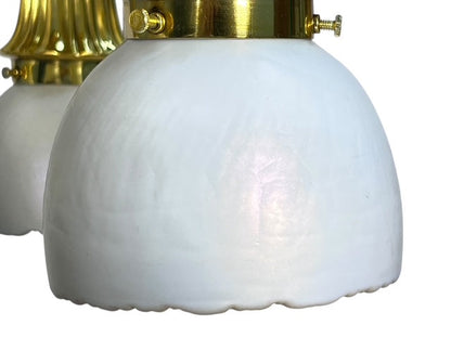 Polished Brass Sheffield Light with Grapevines and 8 Steuben Art Glass Shades #2564