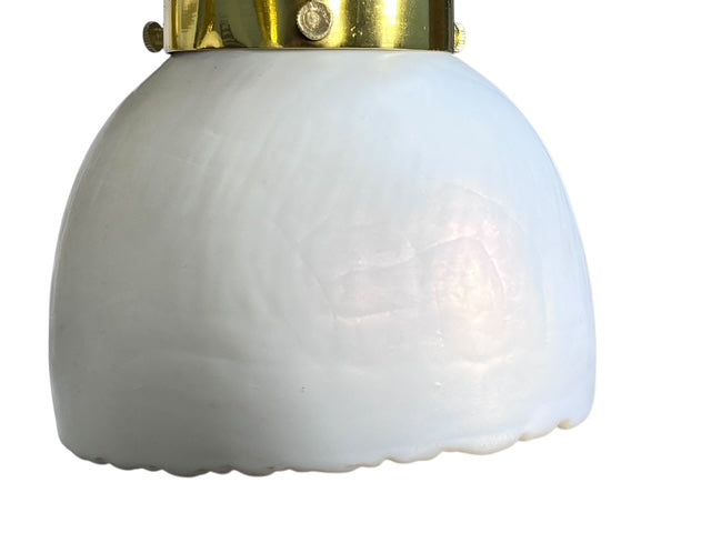 Polished Brass Sheffield Light with Grapevines and 8 Steuben Art Glass Shades #2564