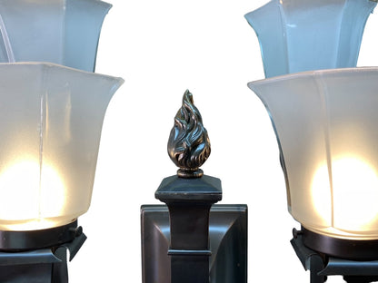 Set of Three Beardslee Arts and Crafts Sconces with Hexagonal Shades #2565