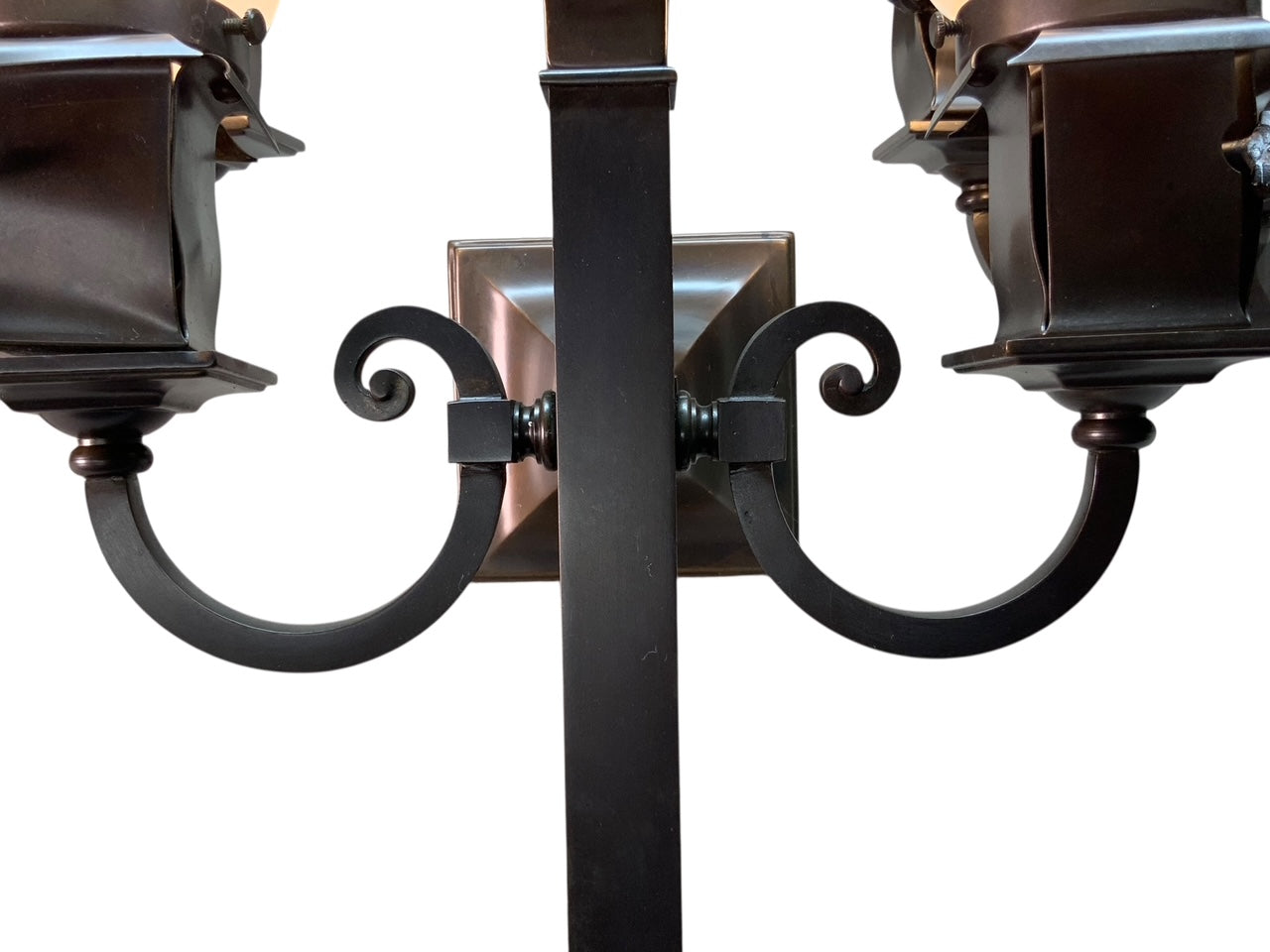 Set of Three Beardslee Arts and Crafts Sconces with Hexagonal Shades #2565