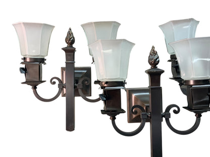 Set of Three Beardslee Arts and Crafts Sconces with Hexagonal Shades #2565