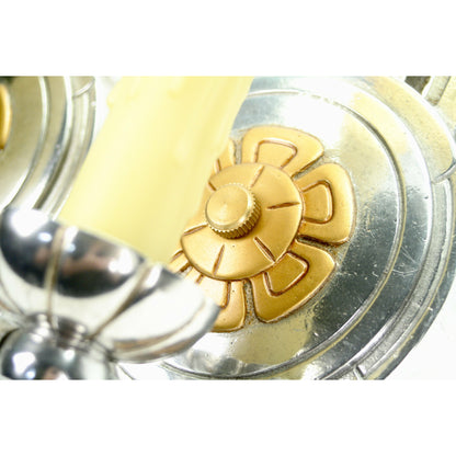 PAIR Polished Lincoln Art Deco Sconces #2106