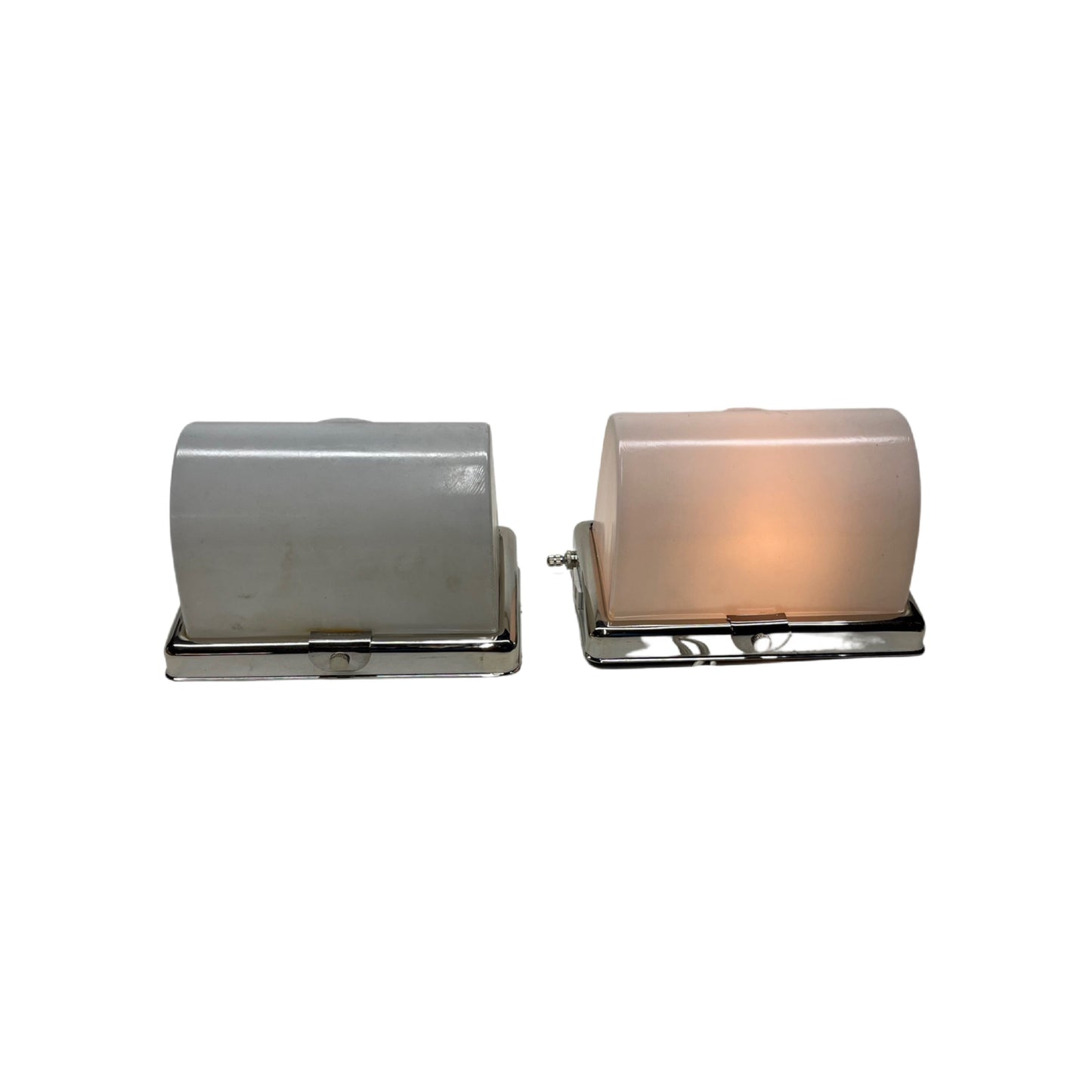 Pair MidCentury Bath Sconces with New Chrome #2311