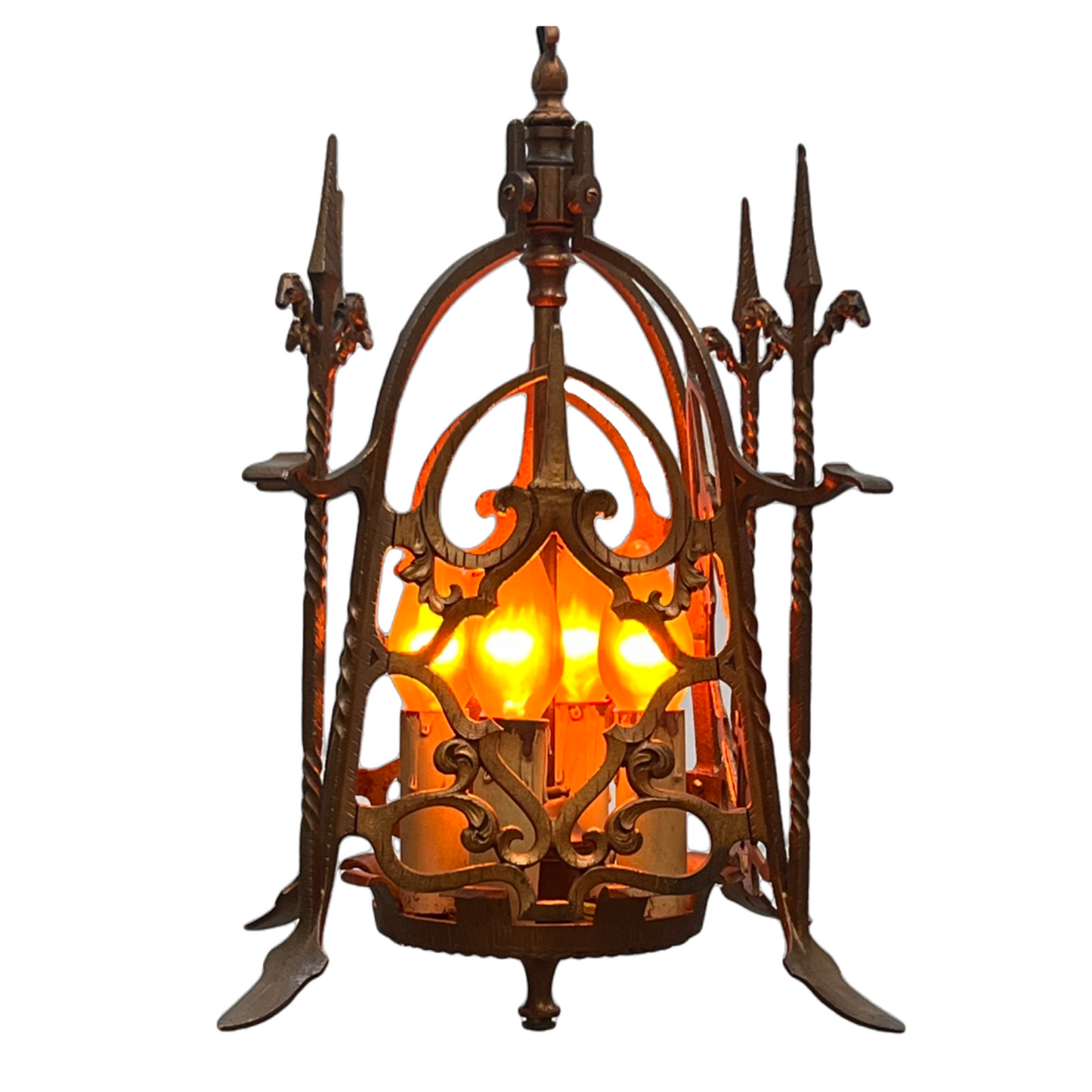 Spanish Revival Square Four Light in Red Brass #2426