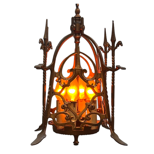 Spanish Revival Square Four Light in Red Brass #2426
