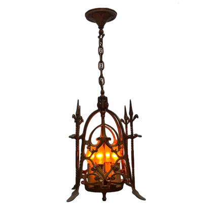 Spanish Revival Square Four Light in Red Brass #2426