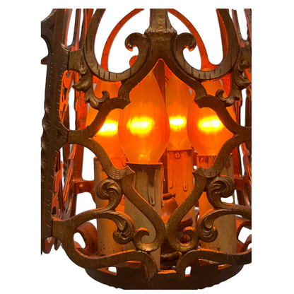 Spanish Revival Square Four Light in Red Brass #2426