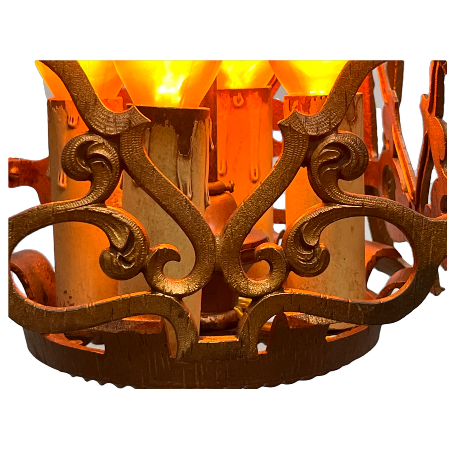 Spanish Revival Square Four Light in Red Brass #2426