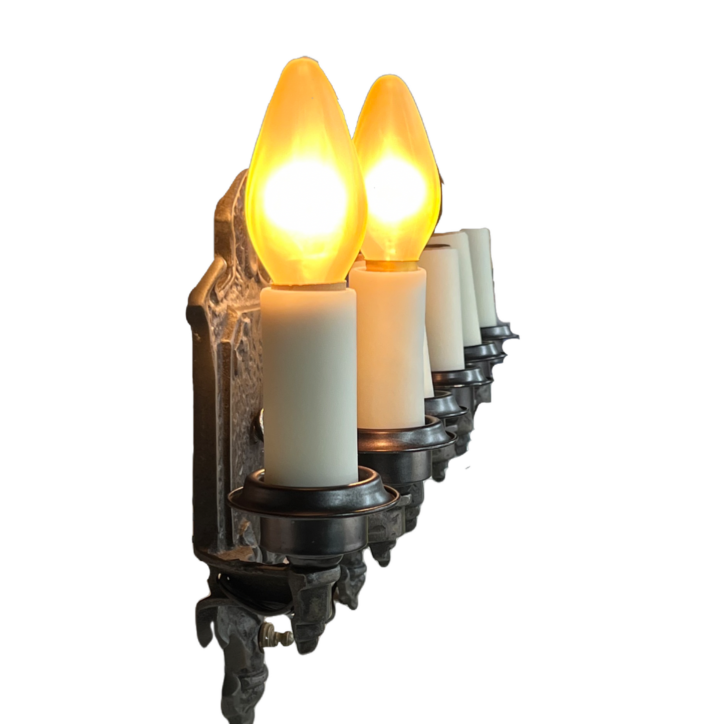 One (of Three) Hammered Spanish Revival or Craftsman Wall Sconces #2443