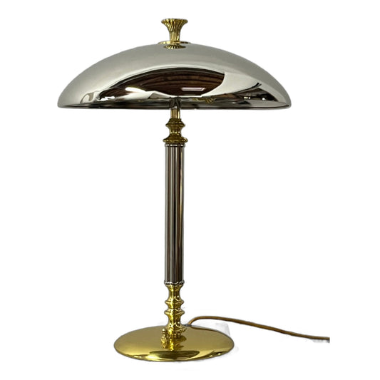 Art Deco Table Lamp in Polished Nickel and Brass #2514