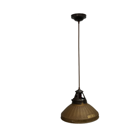 One of Four Matching Large Mercury Glass Shade Pendants with Mirrored Interior, Great for Kitchen Islands #2527