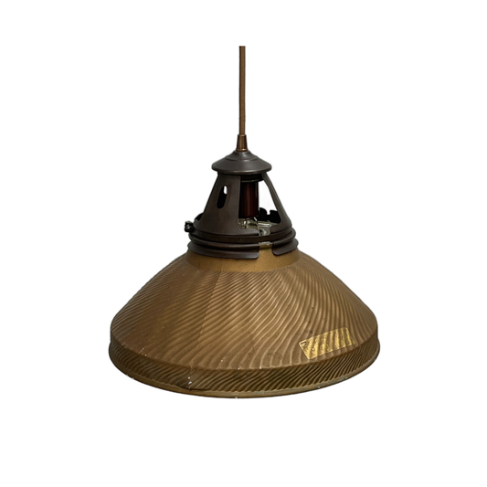 One of Four Matching Large Mercury Glass Shade Pendants with Mirrored Interior, Great for Kitchen Islands #2527