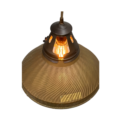 One of Four Matching Large Mercury Glass Shade Pendants with Mirrored Interior, Great for Kitchen Islands #2527